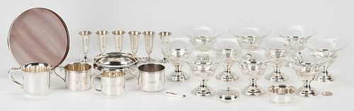 26 Assembled Sterling Silver Holloware Items, incl. Sherbet Cups