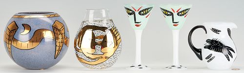 5 pcs. Kosta Boda Art Glass by Ulrica Hydman Vallien