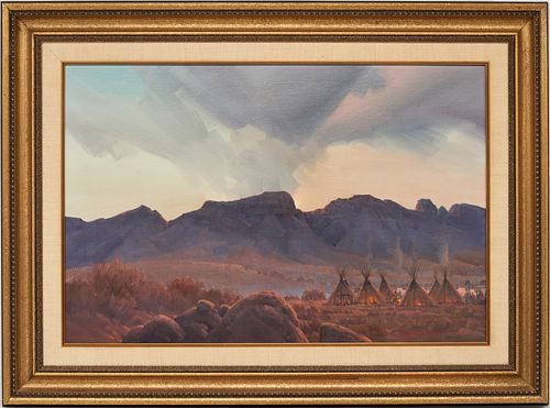 Bill Hughes O/C Painting, Black Elk's Camp