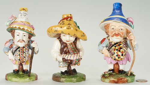 3 Porcelain "Mansion House Dwarfs," incl. Derby