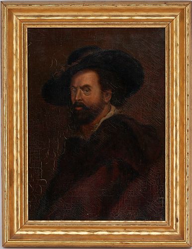 Flemish School O/C Painting After Peter Paul Rubens 1638 Self-Portrait