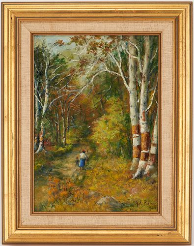 A. J. Barry O/B Forest Scene with Figures
