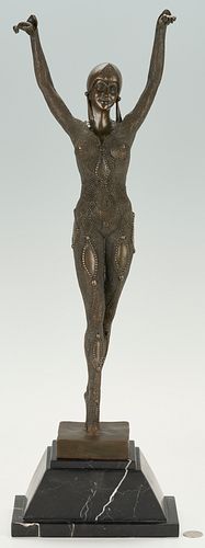 Art Deco Bronze Sculpture of Dancer, after Chiparus, Dourga