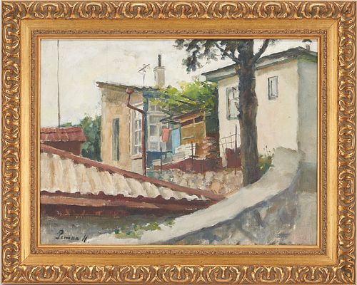 European School Oil on Canvas Townscape