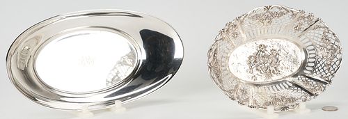 2 Silver Oval Trays, Gorham Sterling and Continental 