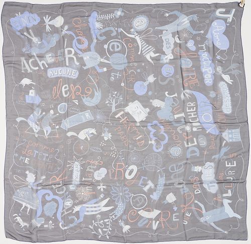Hermes Silk Muslin Scarf, Les Confessions 140