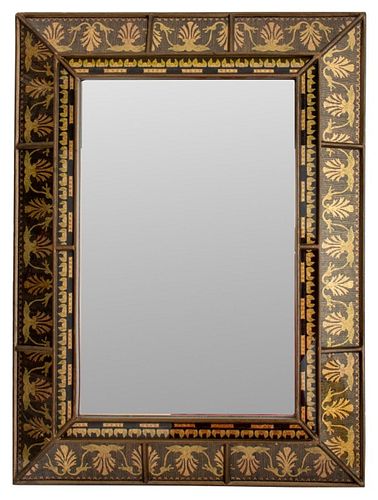 Art Nouveau Style Paneled Giltwood Mirror