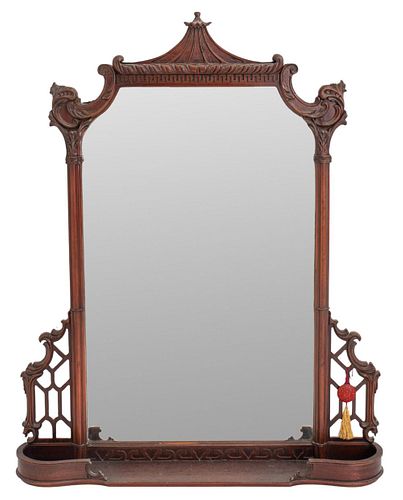 Chinoiserie Style Mahogany Mirror