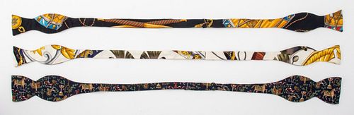 Hermes & Salvatore Ferragamo Silk Bow Ties, 3
