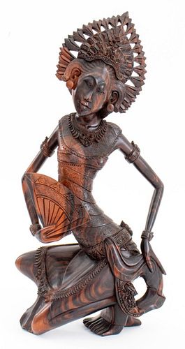 Sabar, Balinese Dancer, Rosewood Sculpture