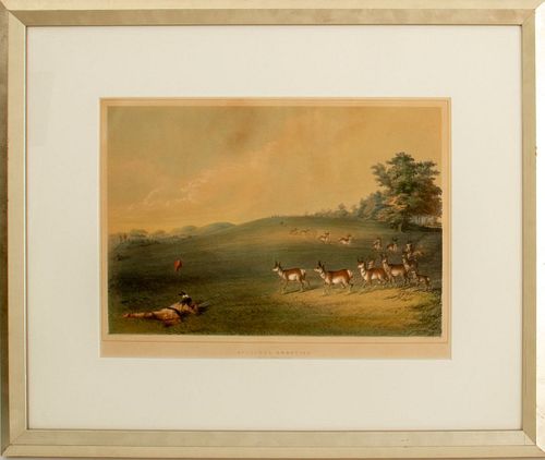 George Catlin "Antelope Shooting" LIthograph