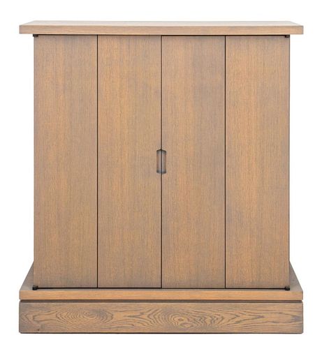Modern Cerused Wood TV Stand 2 Door Cabinet