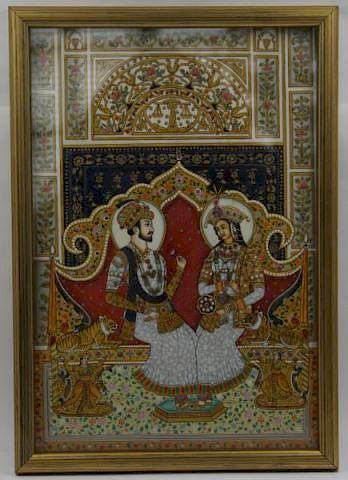 Jewelled Indian Miniature Painting.