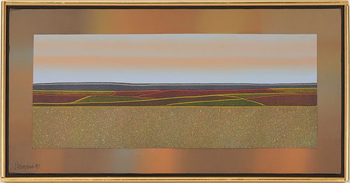 Victor Huggins Landscape Painting, Untitled (Farmland)
