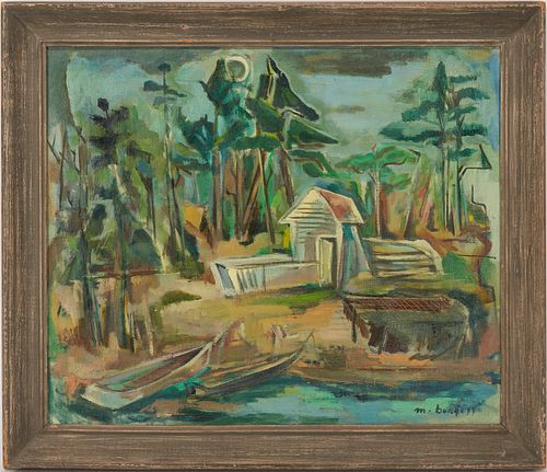 Marguerite Burgess O/C Landscape Painting, Bayou