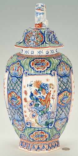 Delft Octagonal Polychrome Jar, Jan Gaal