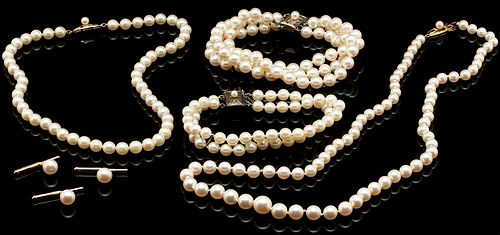 5 Pearl Jewelry Items, incl. Mikimoto