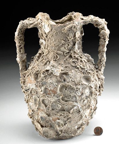 Roman Pottery Transport Amphora w/ Marine Encrustations