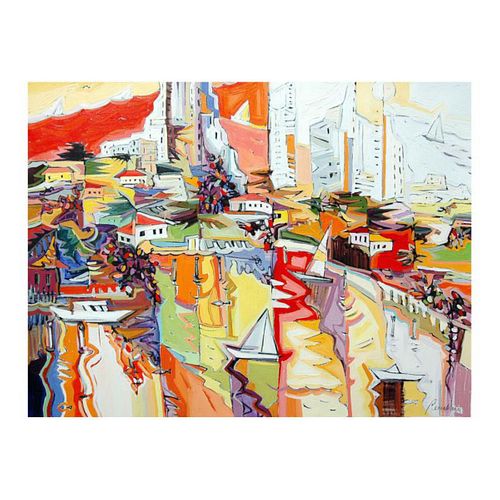 Natalie Rozenbaum, "Marina Reflections" Limited Edition on Canvas, Numbered and Hand Signed with Letter of Authenticity.