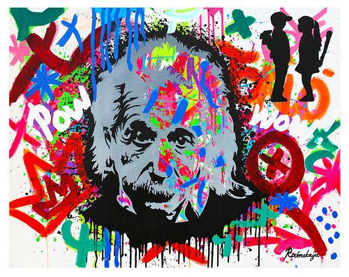 Nastya Rovenskaya- Mixed Media "Einstein is Right Again"