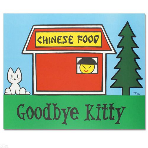 Goodbye Kitty Limited Edition Lithograph (37" x 30") by Todd Goldman, Numbered and Hand Signed with Certificate of Authenticity.
