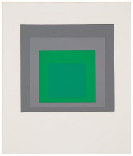 Josef Albers (1888-1976), One plate from "Homage to the Square," 1964, Screenprint in colors on a double-size sheet of wove paper, folded as issued, I