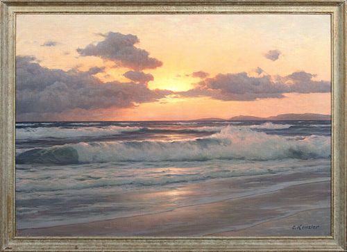 SUNSET VIEW OVER THE BALTIC SEA OIL PAINTING