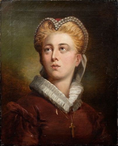 PORTRAIT OF QUEEN MARY OF SCOTS OIL PAINTING