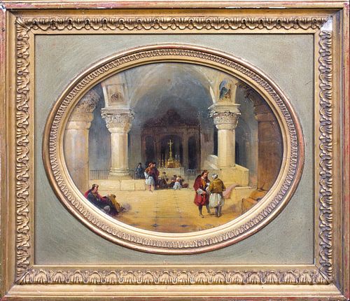  STONE OF UNCTION, CHURCH OF THE HOLY SEPULCHRE OIL PAINTING