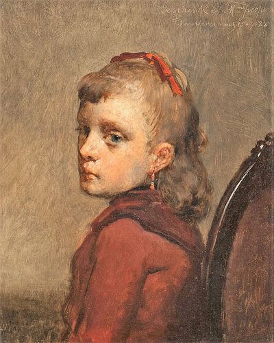 PORTRAIT OF A YOUNG GIRL OIL PAINTING