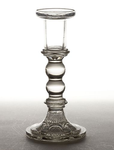 FREE-BLOWN AND PRESSED CANDLESTICK