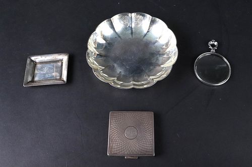 Four Tiffany Sterling Silver Dresser Items