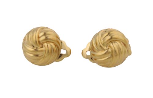 Pair of 18K Yellow Gold Knot Earrings