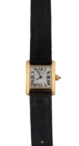Cartier 18K Gold Tank Francaise Strap Watch