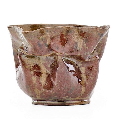GEORGE OHR Crumpled vase