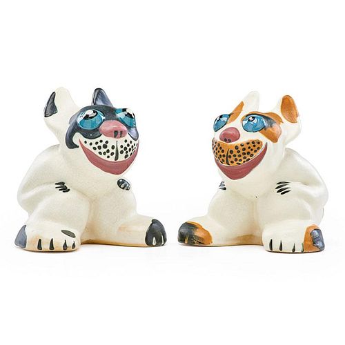 WELLER Two Pop-eye figural dogs