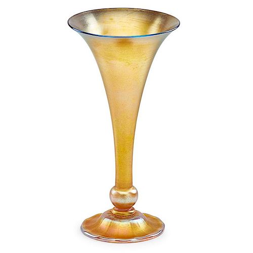 TIFFANY STUDIOS Large gold Favrile glass vase