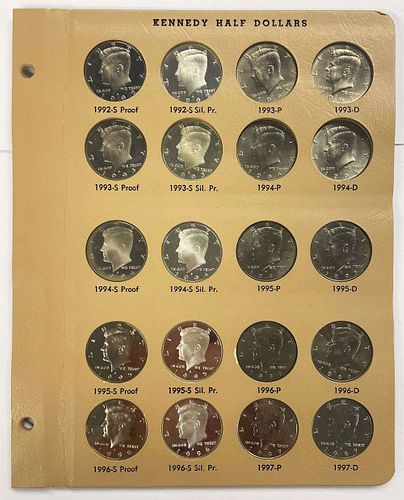 (1992-1997) JFK Half Dollar Collection (20-coins)