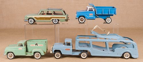 Four Buddy L and Tonka pressed steel vehicles, to