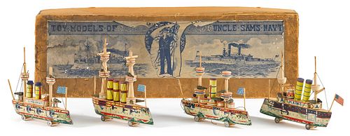 Toy Models of Uncle Sam's Navy with four paper
