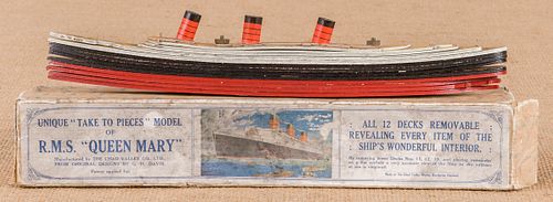 Chad Valley model of the R.M.S. Queen Mary with