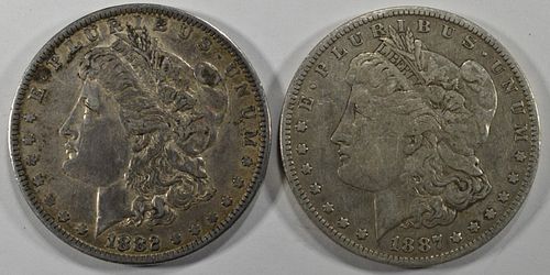 1882 & 1887 MORGAN DOLLARS