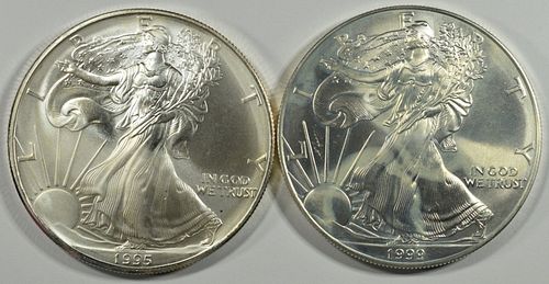 1995 & 1999 AMERICAN SILVER EAGLES