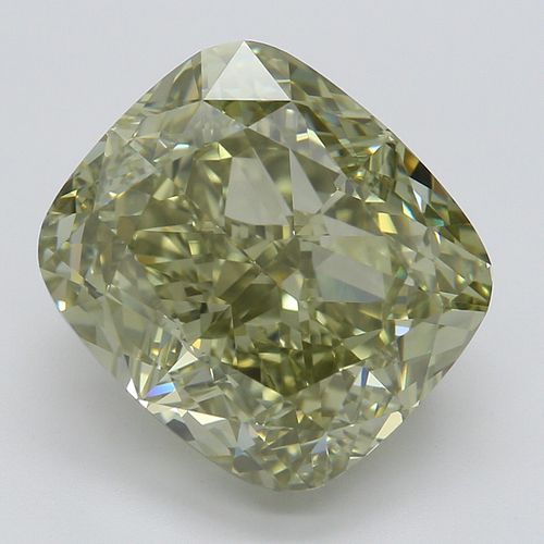 5.51 ct, Natural Fancy Grayish Greenish Yellow Even Color, VVS2, Cushion cut Diamond (GIA Graded), Appraised Value: $161,400 