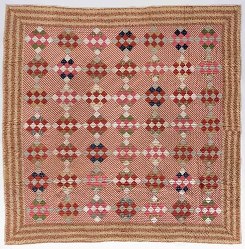 MID-ATLANTIC "16 PATCH / MOSAIC" PIECED QUILT
