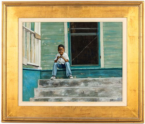 Preston Russell (1941-2021), Boy on Porch, O/B