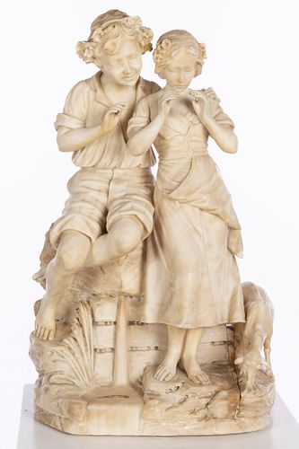 Michelloti & Rossi, Figural Group, Marble, 19th C