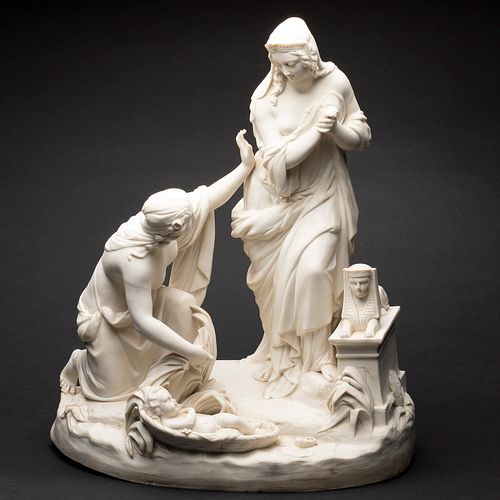 Wedgwood Parian Figural Group, The Finding of Moses