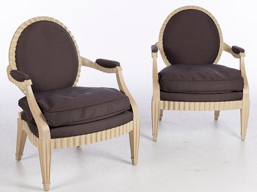 Pair of Donghia Grand Flute Armchairs, c. 1985