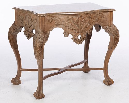 Rococo Style Marble Top Console Table 
